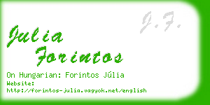 julia forintos business card
